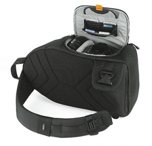 Lowepro Slingshot 200 All Weather Backpack Standard Access ('Slingshot' Mode): Photo copyright by and courtesy of Lowepro USA.  All rights reserved.