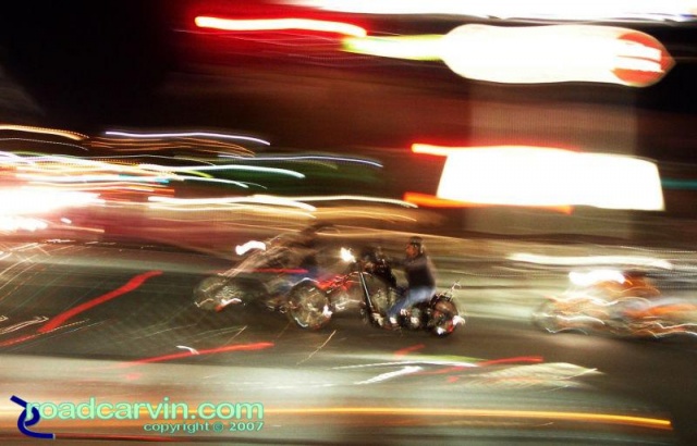 Night scene - cruisers cross S. Virginia Night scene - cruisers cross S. Virginia