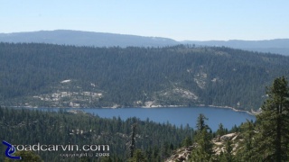 Bear River Reservoir: From a favorite scenic stop on the right side of Highway 88 East you can see Bear River Reservoir.