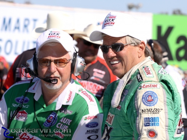 2009 Fram Autolite NHRA Nationals - Bernie Fedderly and John Force