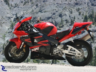 CBR954RR Cliffhanger: Cliffhanger, we were parked next to a steep drop off. I've taken many thousands of photographs of motorcycles and this is one of my favorites. Yeah, Dwight's biased, he loves riding his CBR954RR.