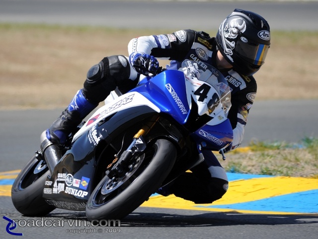 2009 Infineon AMA - SuperSport - Chris Clark Turn 9A