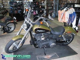 2007 Harley Davidson FXDB Dyna Street Bob in the new color Olive Pearl.