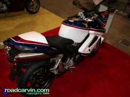 Honda Interceptor Rear: Rear View of the Honda Interceptor in 25th Anniversary color scheme.