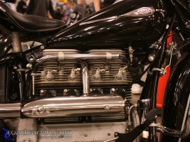 Indian Inline 4: Vintage Indian motorcycle inline-4 engine.