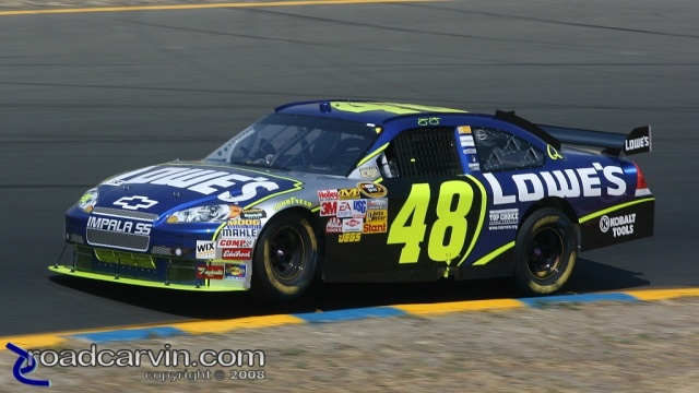 2008 NASCAR - Infineon Raceway - Jimmie Johnson - Wheelie