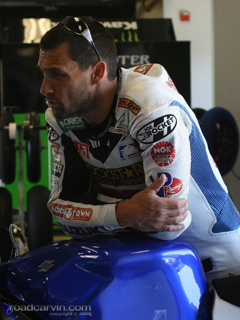 2008 AMA Test Day @ Laguna Seca - In the Garage with Mat Mladin