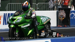 Ryan Schnitz: Ryan Schnitz staging his Trim-Tex/Team  Muzzy Kawasaki ZX14.