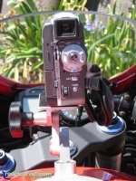 SportBikeCam Front Mount - JVC GR-DVM76U Rear: SportBikeCam mouned with a JVC GR--76 video camera.