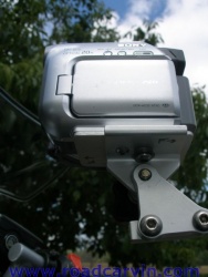 SportBikeCam Front Mount - mounted - side view - closeup SportBikeCam Front Mount - mounted - side view - closeup