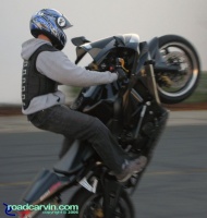 CBR600RR Wheelie Closeup: Closeup of a nice standup on a Honda CBR600RR.