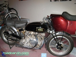 1948 Vincent HRD: This beautiful 1948 Vincent HRD is part of the Otis Chandler Gallery at the Petersen Museum.